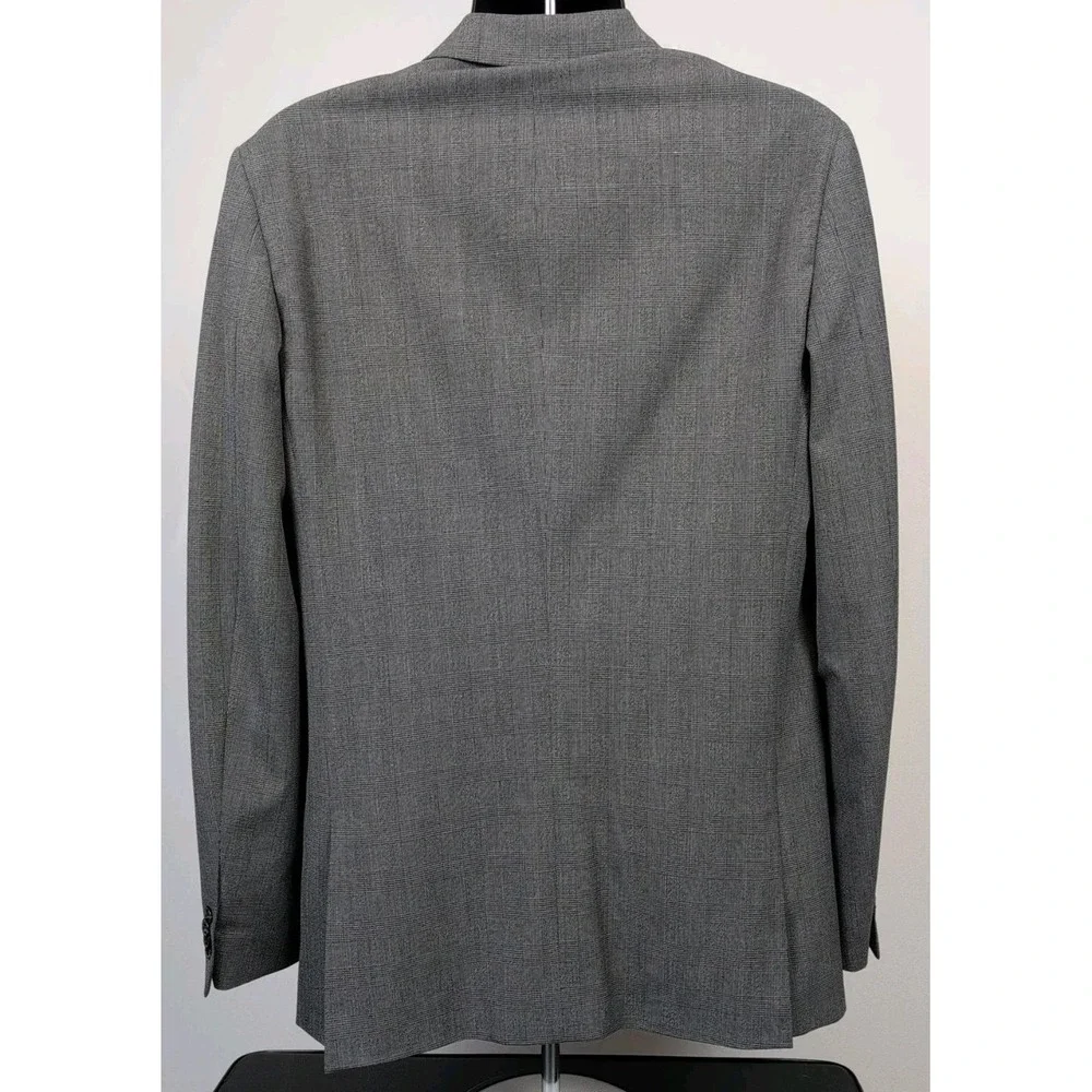 Ben Sherman Mens Bell 40L 34W Gray‎ Plaid 2pc Suit